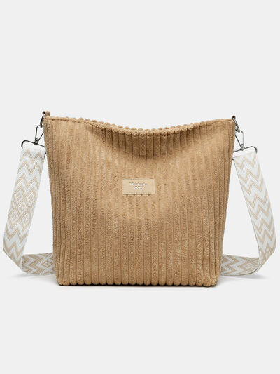 Corduroy Solid Color Crossbody with Removable Strap