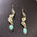 Alloy Leaf Artificial Turquoise Earrings