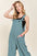 ADORA Knotted Wide Strap Wide Leg Overalls with pocketed design in blue.