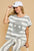 Umgee Peace Sign Patch Striped French Terry T-Shirt with retro peace sign detail.