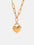 18K gold-plated heart pendant necklace on stainless steel chain.