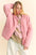 Davi & Dani Quilted Zip Up Dropped Shoulder Jacket in pink, featuring relaxed fit and pocketed design.