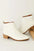 Beast Fashion PU Leather Block Heel Boots in white with low block heel and sleek design.