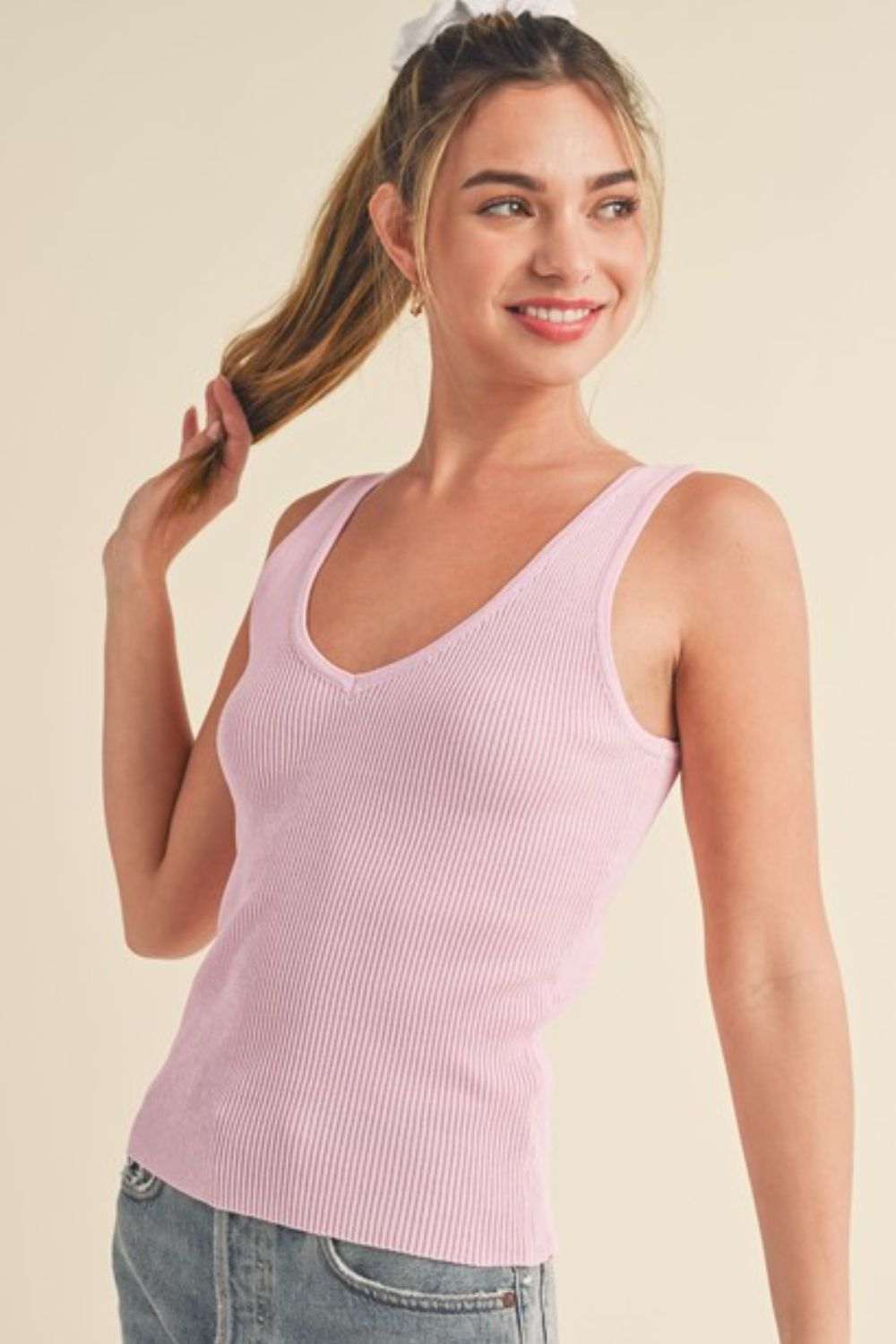 Aemi + Co Ribbed Wide Strap Knit Tank