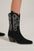 Beast Fashion Rhinestone Detail Point Toe Boots with mid heels and elegant rhinestone accents.