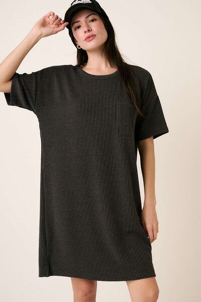 Mittoshop Urban Rib Knit Short Sleeve Tee Dress