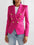 Pink lapel collar long sleeve blazer with gold buttons.