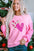 Valentine’s Day pink sequin heart long sleeve sweatshirt.