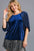 Blue velvet long sleeve top​ 