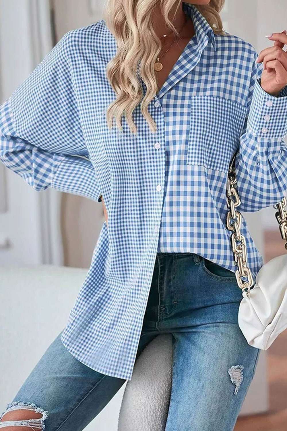 Plaid Button Up Long Sleeve Shirt