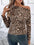 Leopard one shoulder long sleeve t-shirt with slight stretch and opaque fabric.