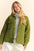 Davi & Dani Quilted Button Down Shacket with Chest Pockets in green, featuring a warm quilted design and functional pockets.