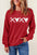 Red heart graphic round neck dropped shoulder sweatshirt.