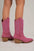 Beast Fashion Rhinestone Detail Point Toe Boots with mid heels in pink suede, featuring elegant rhinestone accents.