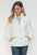 YMI Pocketed Zip Up Turtleneck Puffer Jacket in white with cozy turtleneck design and convenient pockets.