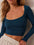 Scoop Neck Long Sleeve Cropped T-Shirt