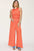 Basic Bae Full Size Ribbed Tank and Wide Leg Pants Set in orange.