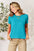 Basic Bae full size round neck short sleeve T-shirt in blue.