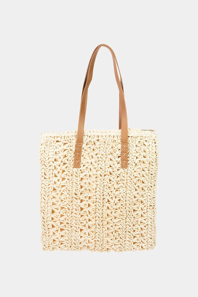 Fame Straw Braided Tote Bag