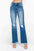 bytos Full Size Raw Hem Distressed High Rise Bootcut Jeans for women with trendy design and stylish flare.