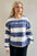 pima cotton wash exposed seam striped round neck long sleeve t-shirt