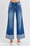 Judy Blue full size distressed high waist wide leg jeans with a worn-in look.