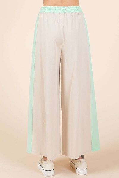 Mittoshop Color Block Wide Leg  Pants