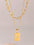 18K gold-plated stainless steel double-layered necklace with zircon pendant