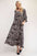 Celeste full size leopard round neck flounce sleeve dress with eye-catching print.