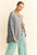 Davi & Dani round neck dropped shoulder long sleeve knit top in gray.