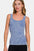 Zenana Ribbed Scoop Neck Tank in blue with ribbed texture, flattering design.