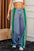 Contrast side striped wide leg jeans with pocket detail, no stretch, made from 95% rayon and 5% polyester.