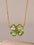 Stainless steel zircon lucky clover pendant necklace with 18K gold plating.