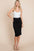 BOMBOM Elastic Waist Pencil Skirt in black, featuring a slit and chic style, perfect for mixing and matching.