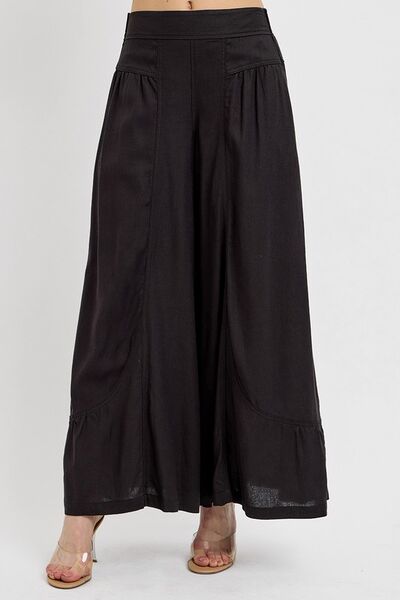 RISEN Shirring Detail Wide Leg Pants