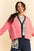 Davi & Dani open front drop shoulder cardigan in pink with a relaxed fit and ribbed detailing.