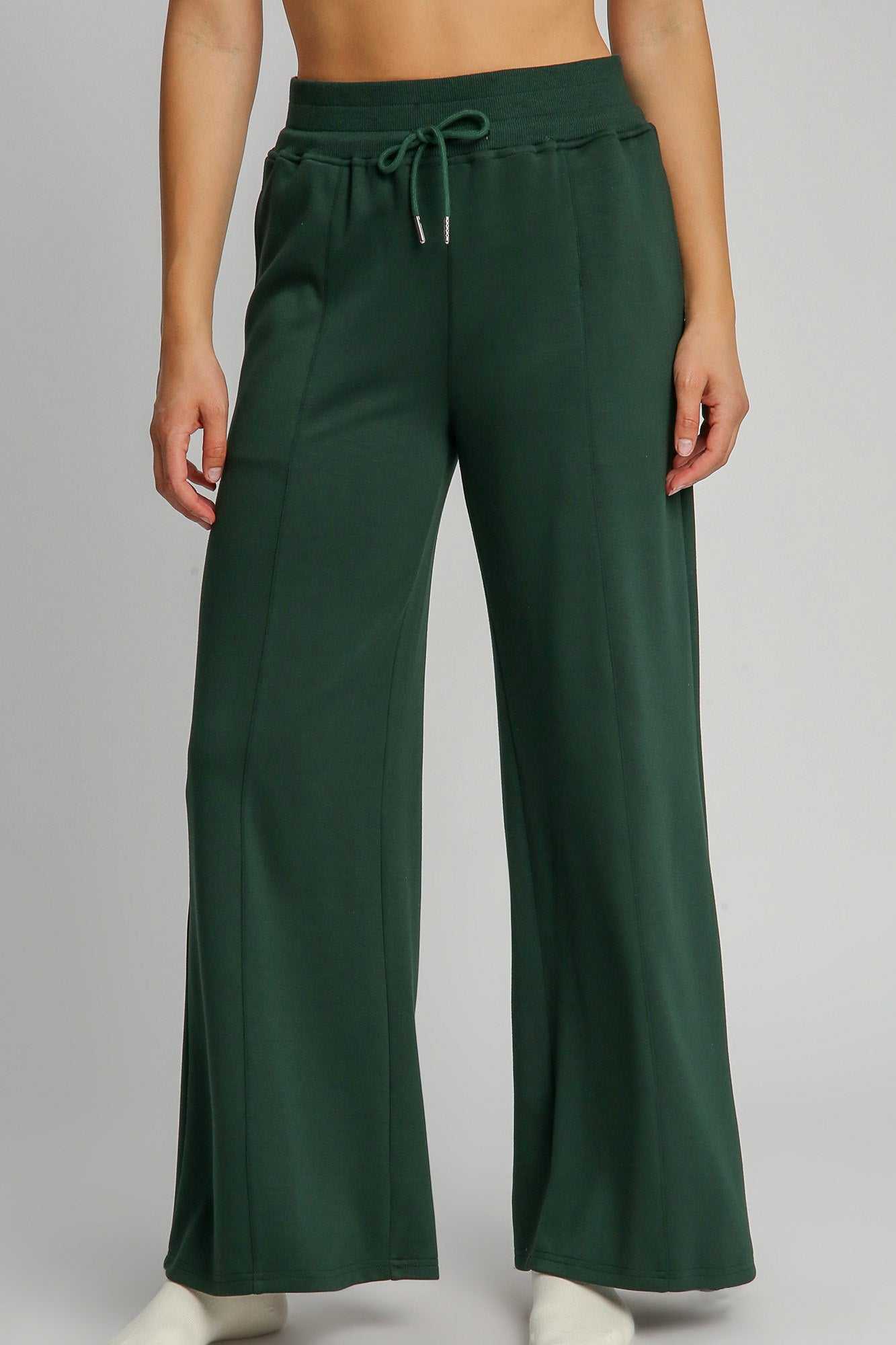 Umgee Full Size Drawstring Wide Leg Pants with Pockets