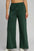 Umgee full size drawstring wide leg pants with pockets in dark green.