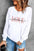 LOVE Round Neck Dropped Shoulder Sweatshirt with "Love" print, basic style, no stretch fabric.