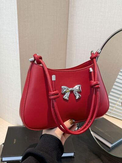 Bow PU Leather Knotted Strap Handbag