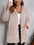 Plus size open front hooded fuzzy jacket with long sleeves and pockets.