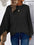 Plus size round neck batwing sleeve t-shirt in dark ribbed fabric.