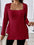 Size Square Neck Long Sleeve TopMyMooiaTrendsiFeatures: Basic style
Sheer: Opaque
Stretch: Slightly stretchy
Material composition: 95% polyester, 5% spandex
Care instructions: Machine wash cold. Tumble dry low.
Plus Size Square Neck Long Sleeve Top