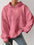 Plus size star texture long sleeve drawstring hoodie in pink.