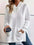 Plus size textured white long sleeve hoodie with front pocket.